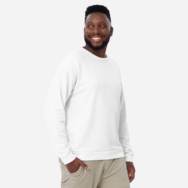 All-Over Print Recycled Unisex Sweatshirt - White