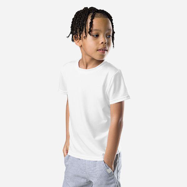 All-Over Print Kids Crew Neck T-Shirt - White