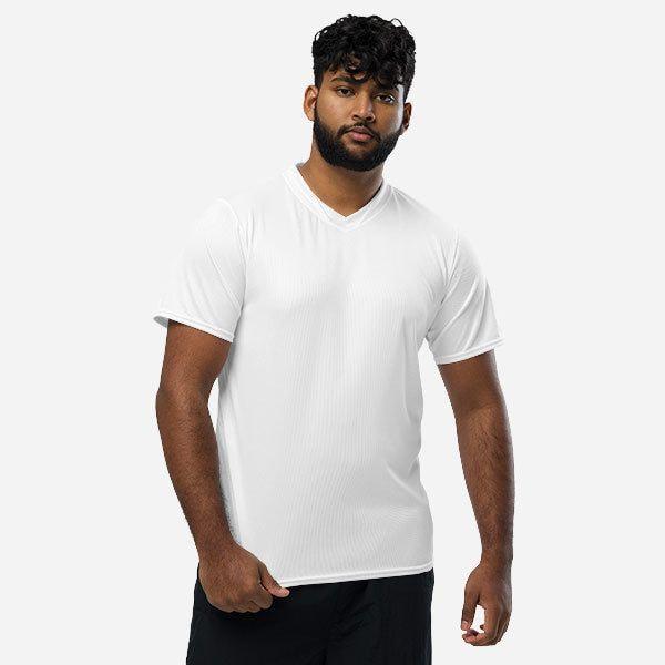 All-Over Print Recycled Unisex Sports Jersey - White
