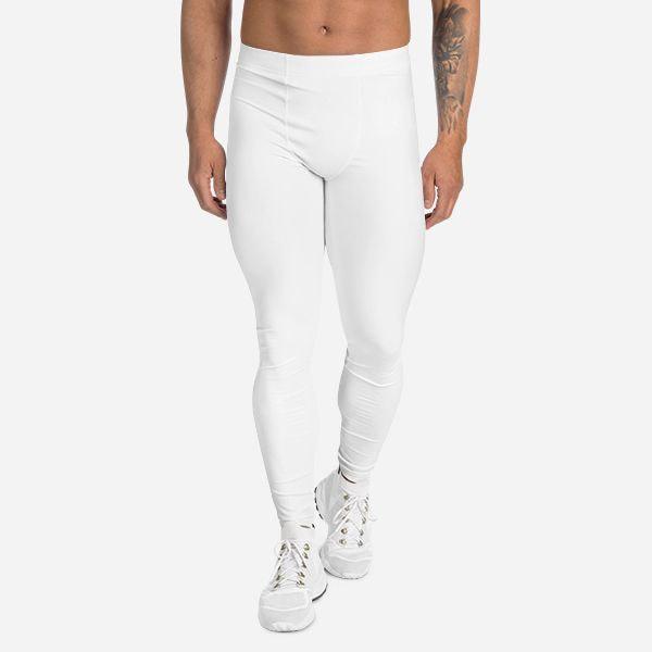 All-Over Print Men's Leggings - White