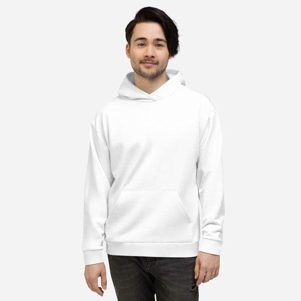 All-Over Print Recycled Unisex Hoodie - White