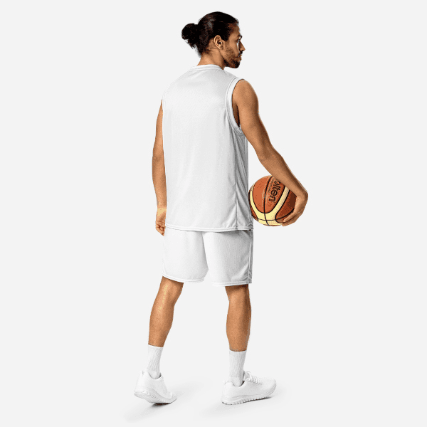 All-Over Print Recycled Unisex Basketball Jersey - White