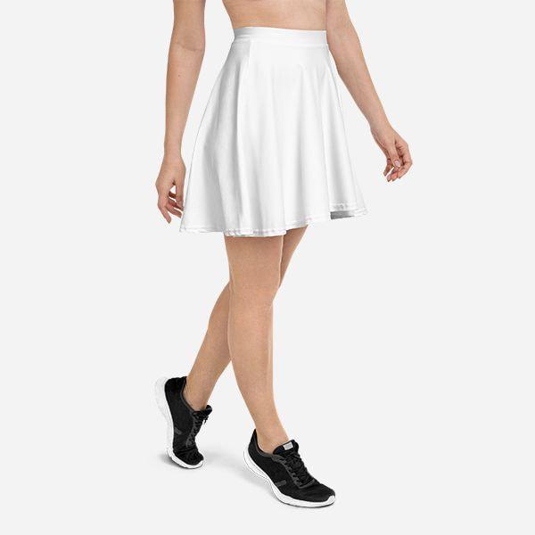 All-Over Print Skater Skirt - White
