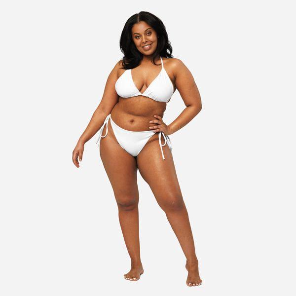 All-Over Print Recycled String Bikini - White